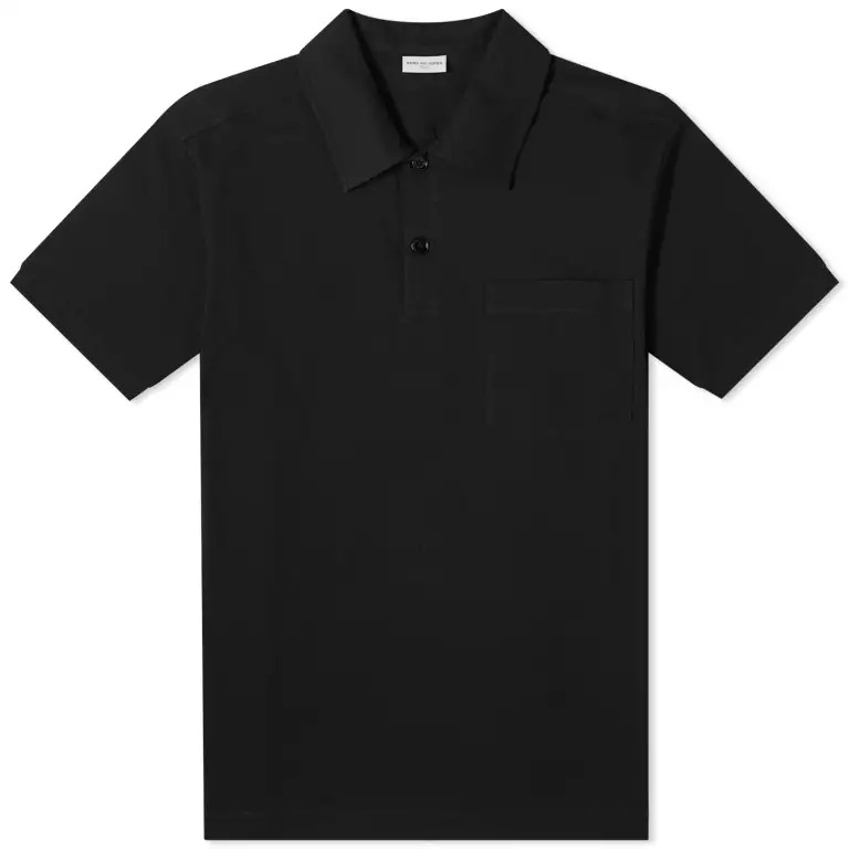 Рубашка поло Dries Van Noten Helder, черный пурпурная рубашка поло с раздвинутым воротником dries van noten