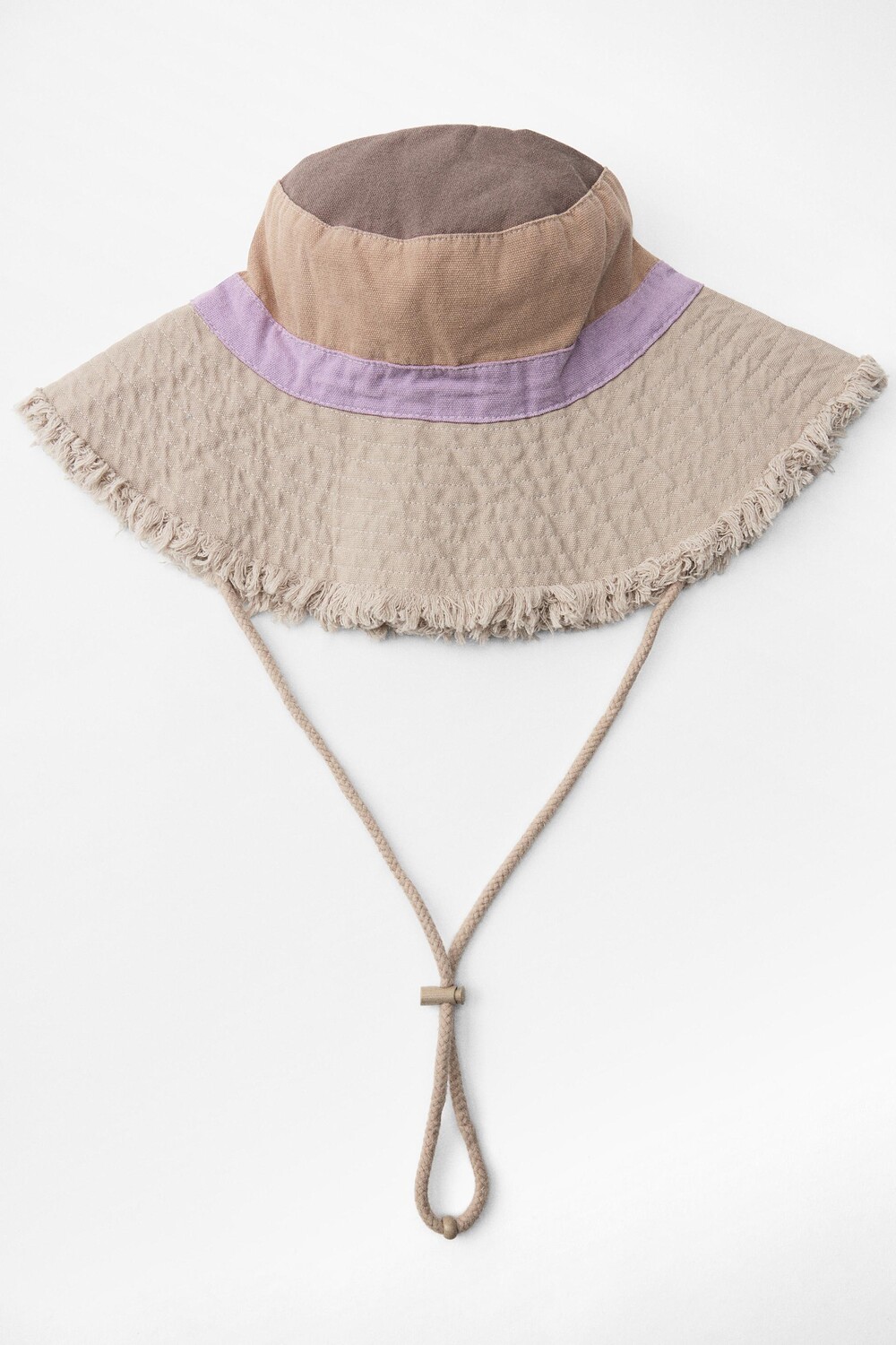 

Панама Zara Contrast Fringed Bucket, серый