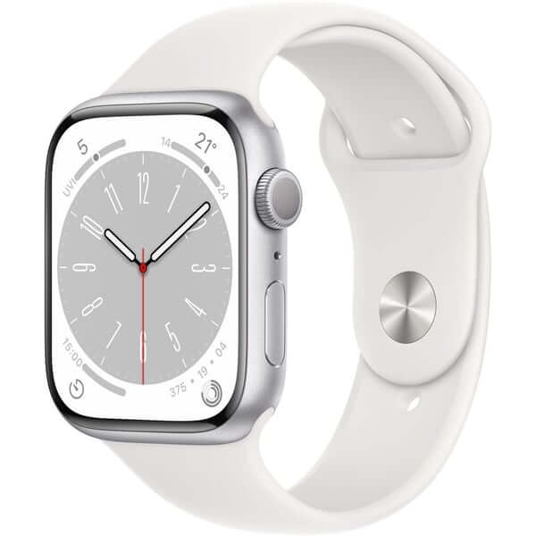 Умные часы Apple Watch Series 8 (GPS), 45 мм, Silver Aluminum Case/White Sport Band - R умные часы apple watch series 8 gps 45 мм серебристый белый