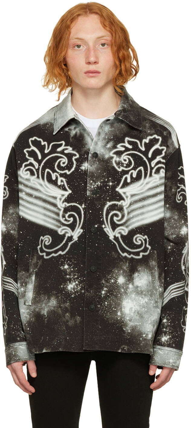 

Черная джинсовая куртка Space Couture Versace Jeans Couture, Черный