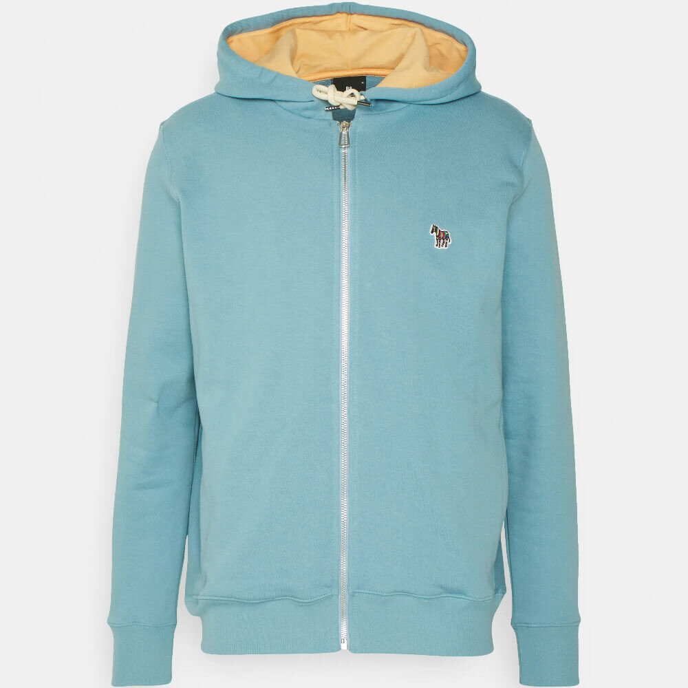 

Толстовка PS Paul Smith Ziphoody, голубой/желтый