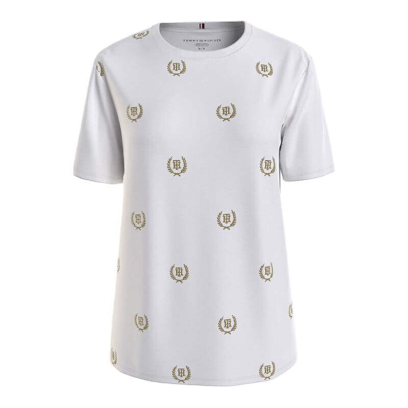 

Футболка Tommy Hilfiger Allover Crest Logo, белый