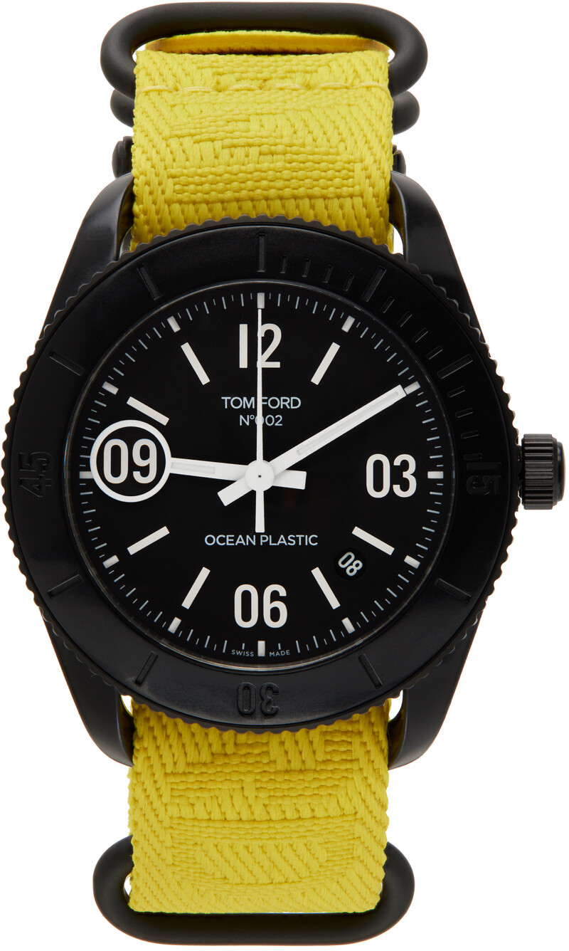 

Желто-черные пластиковые спортивные часы 002 Ocean TOM FORD
