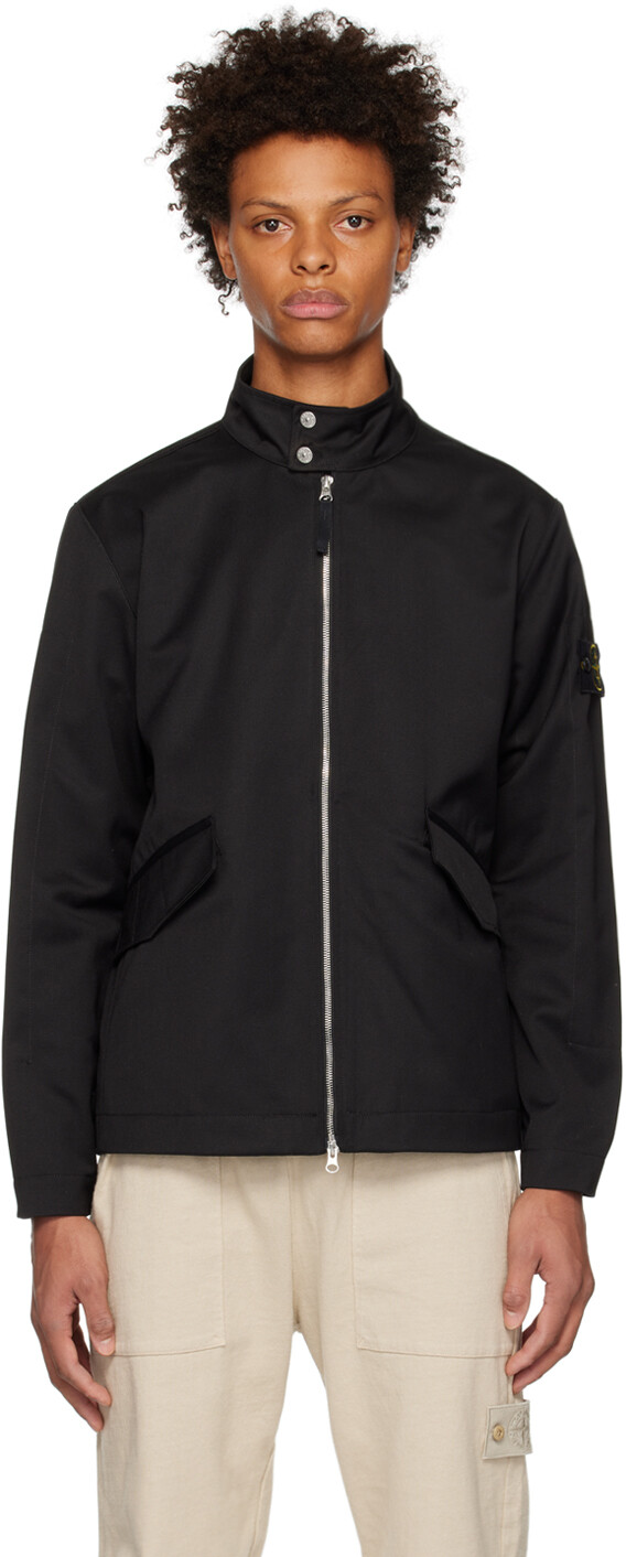 

Черная куртка с нашивками Stone Island, Черный