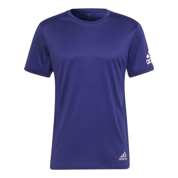 Футболка Adidas Shoulder Logo Printing Solid Color Round Neck Short Sleeve Purple, Фиолетовый цена и фото