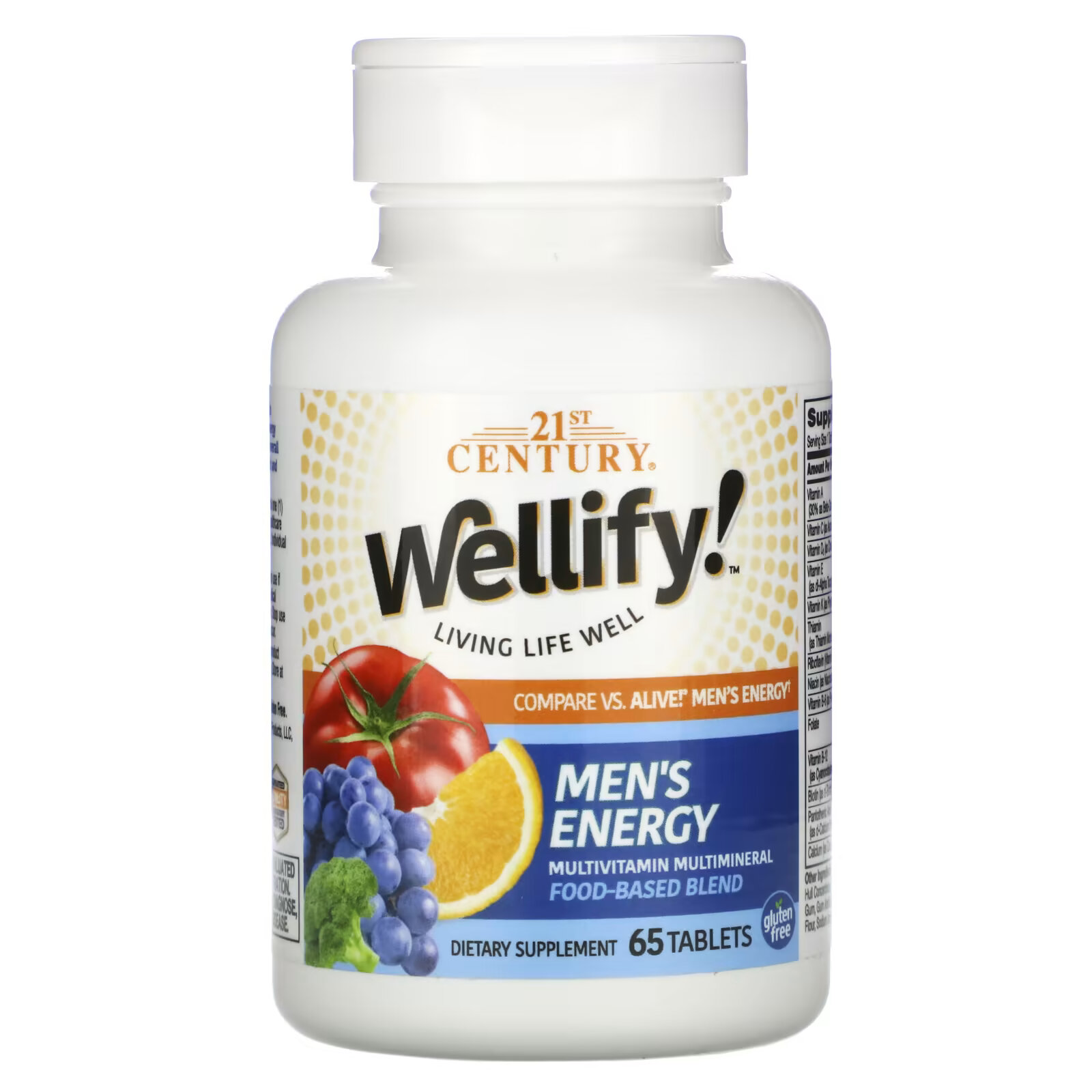 21st Century, Wellify, энергетические мультивитамины и мультиминералы для мужчин, 65 таблеток 21st century wellify мультивитамины и мультиминералы для мужчин старше 50 лет 65 таблеток