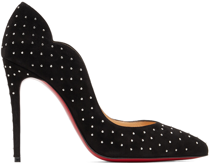 

Черная замшевая горячая телочка на каблуках 100 мм Christian Louboutin