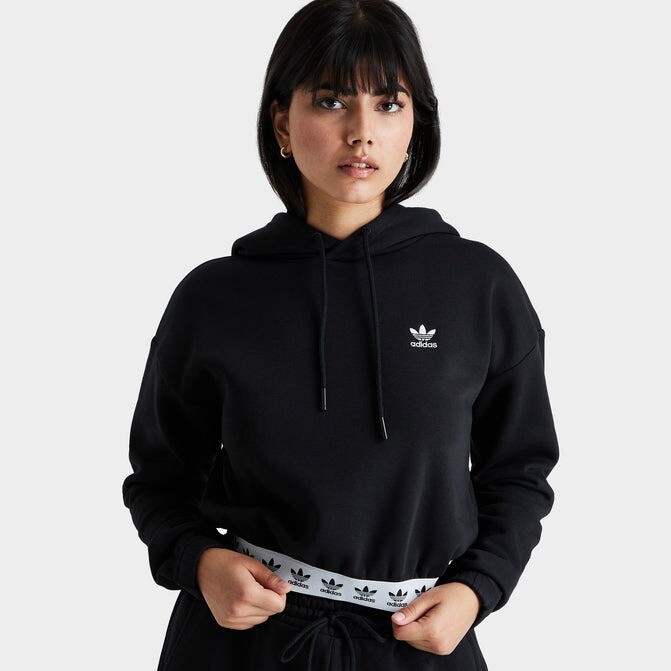 

Худи Adidas Originals Tape Cropped, черный/белый