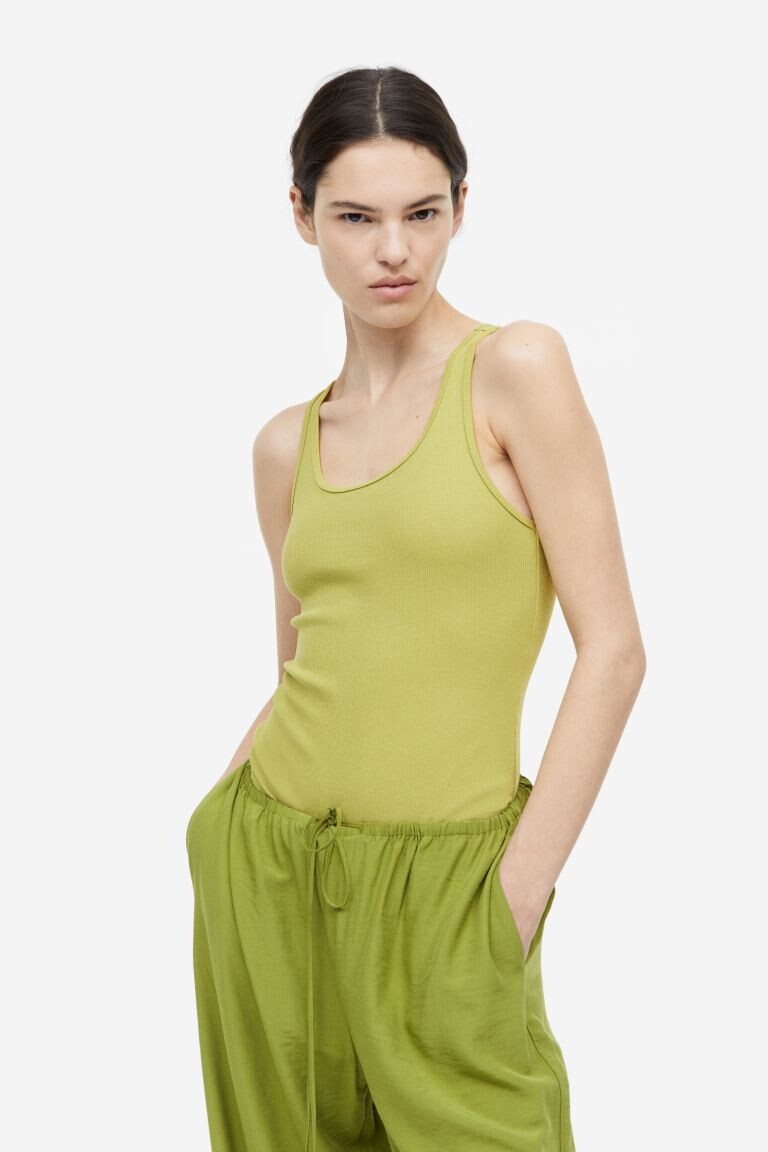

Боди-стринги в рубчик H&M, желто-зеленый