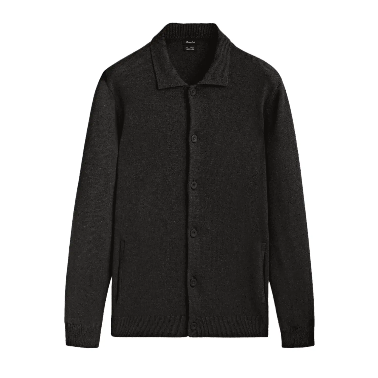 

Кардиган Massimo Dutti Button-up Polo Collar, темно-серый
