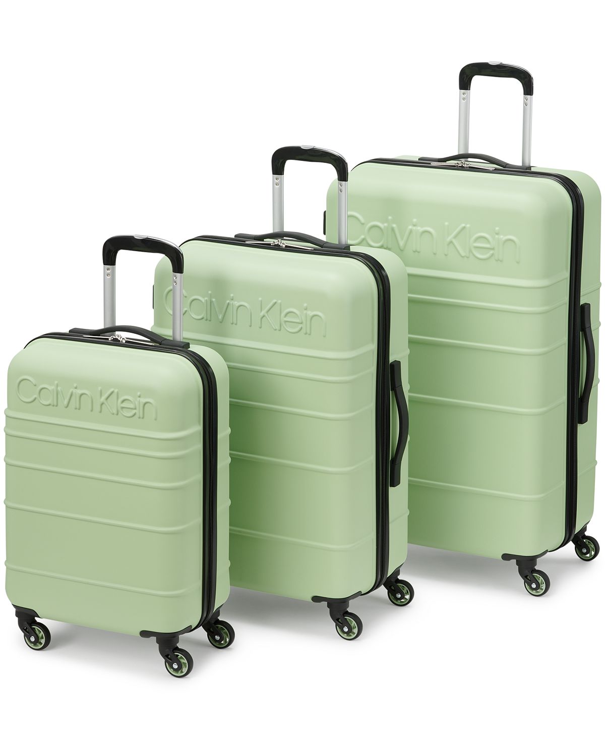 Набор жестких боковых чемоданов fillmore, 3 предмета Calvin Klein, зеленый