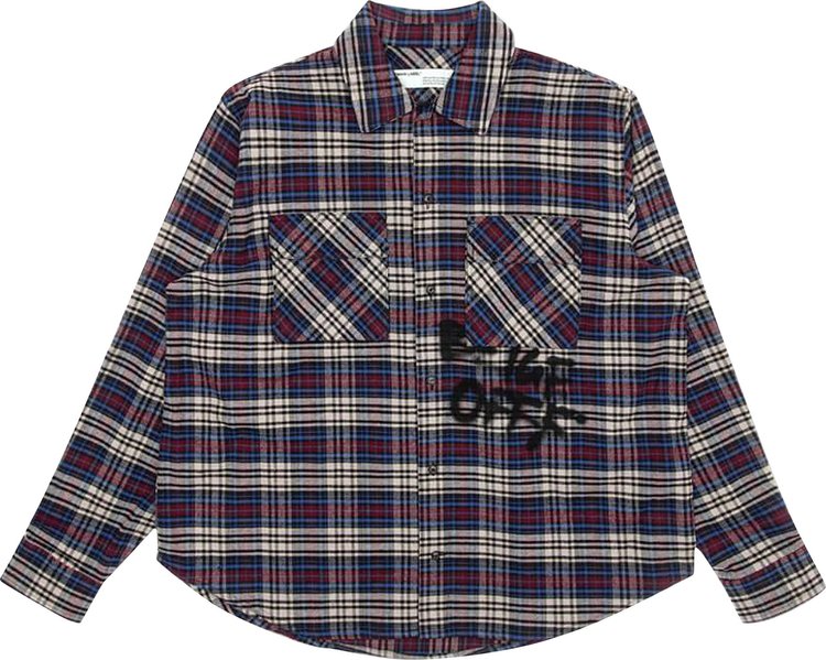 Рубашка Off-White Flannel Check Shirt 'Blue / Black', синий - фото