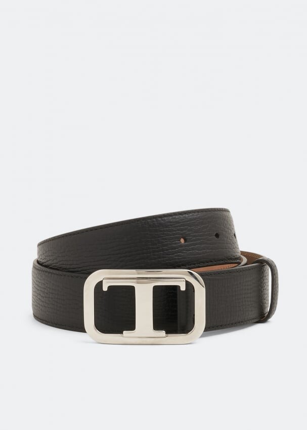 

Ремень TOD'S Monogram leather belt, черный