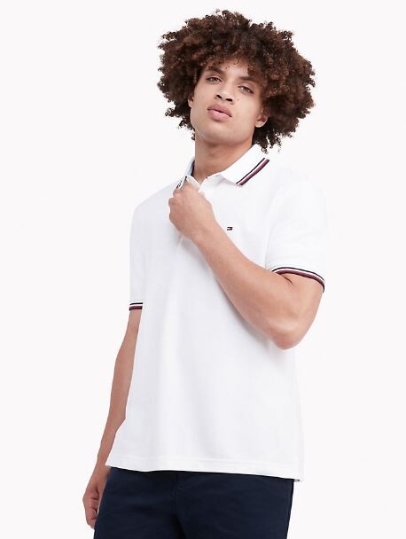 

Футболка-поло Tommy Hilfiger Regular Fit Tipped, белый
