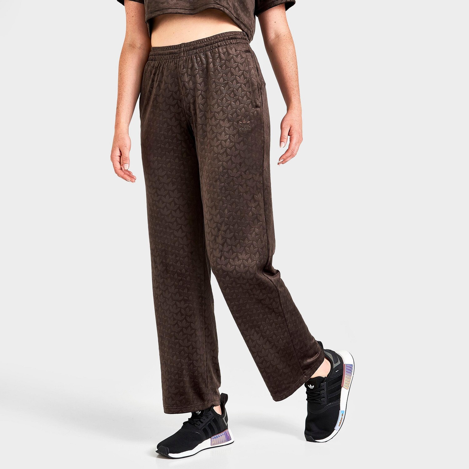 

Женские велюровые брюки adidas Originals, коричневый
