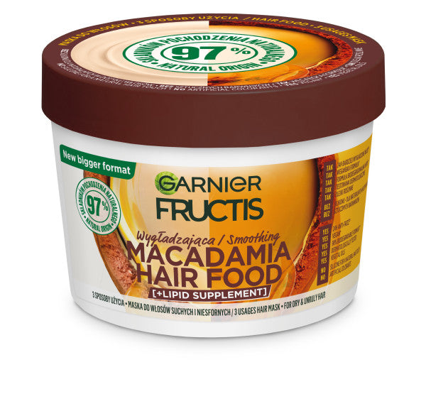 Garnier Fructis Macadamia Hair Food разглаживающая маска для сухих и непослушных волос 400мл