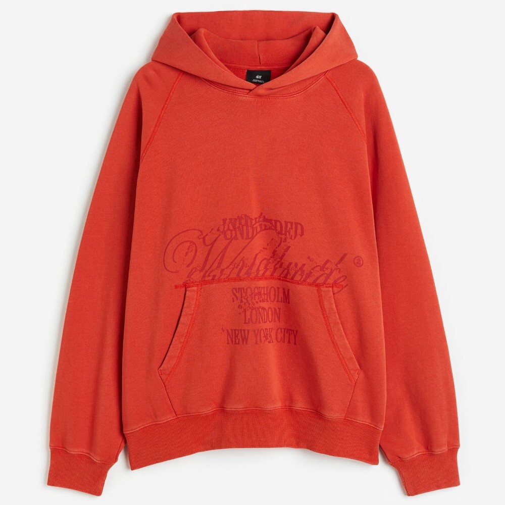 

Толстовка H&M Oversized Fit Printed, красный