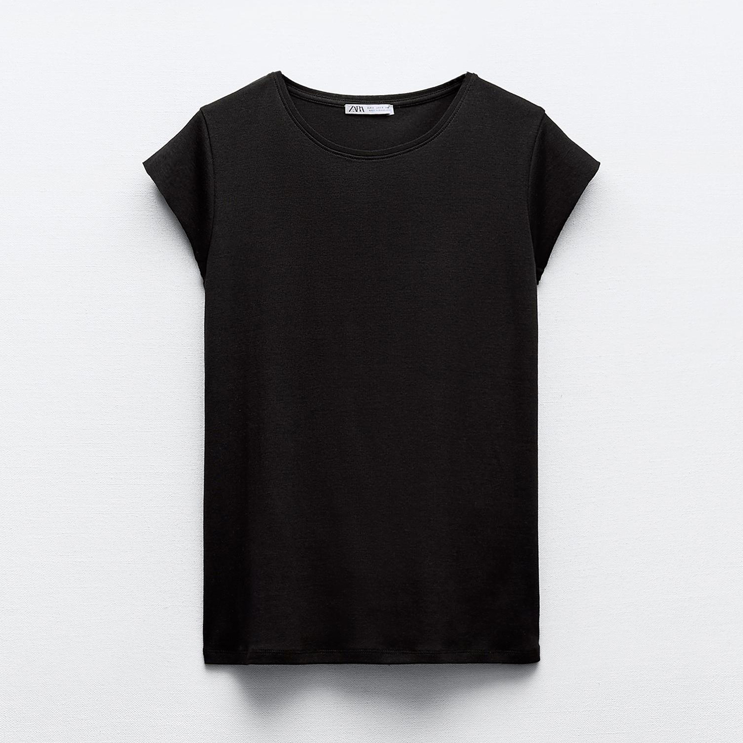 Футболка Zara Short Sleeve Cotton, черный футболка zara short sleeve черный