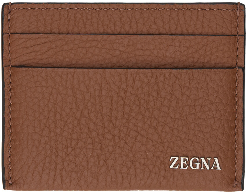 

Коричневый простой держатель для карт ZEGNA