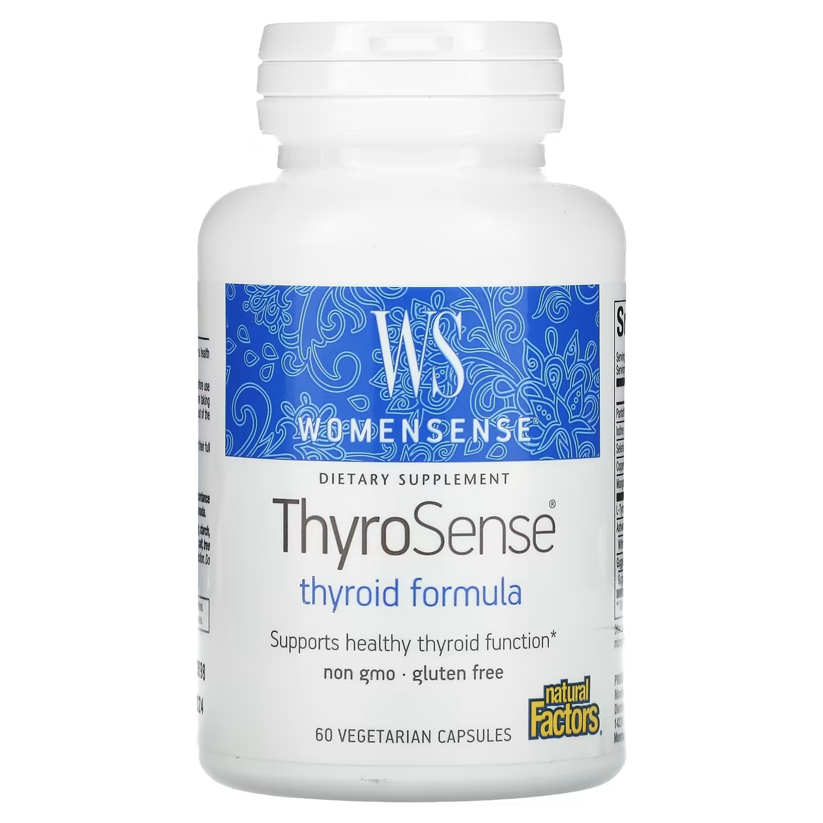 Natural Factors WomenSense ThyroSense средство для щитовидной железы, 60 вегетарианских капсул средство для поддержки функции щитовидной железы lifeseasons thyro t6 60 вегетарианских капсул