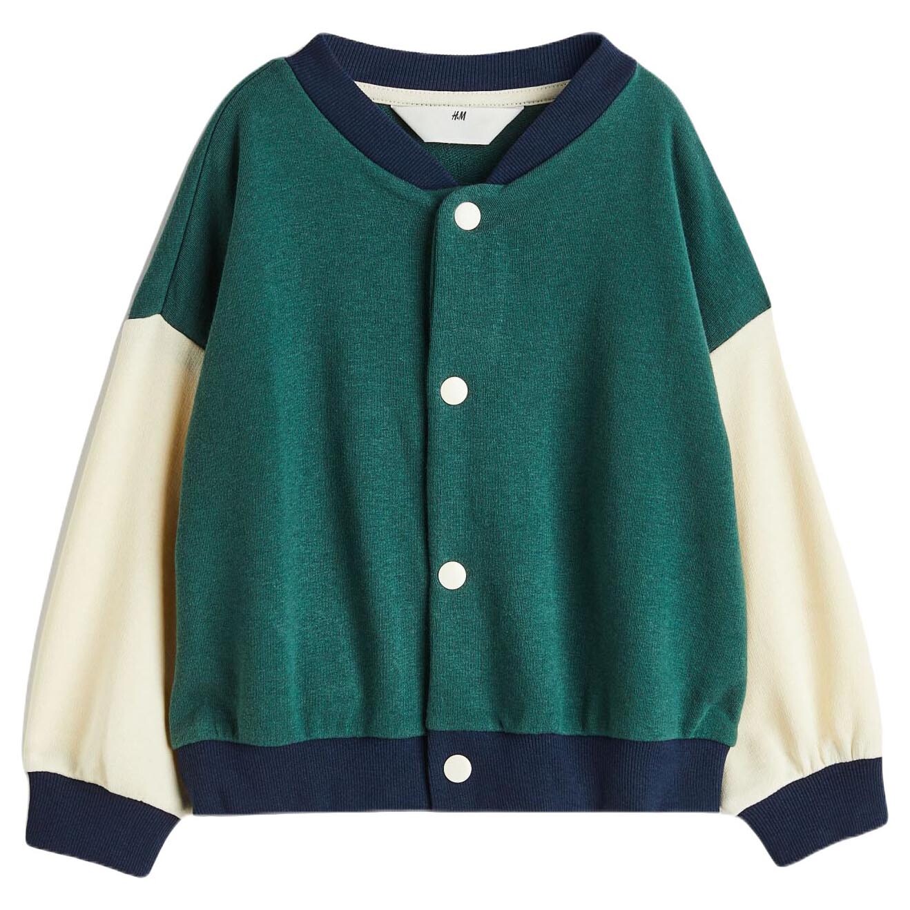 

Куртка H&M Baseball Color-block, темно-зеленый