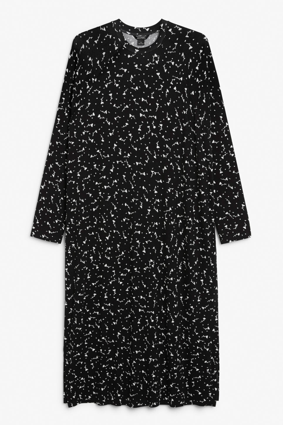 

Трикотажное платье Monki с длинными рукавами, черный/белый