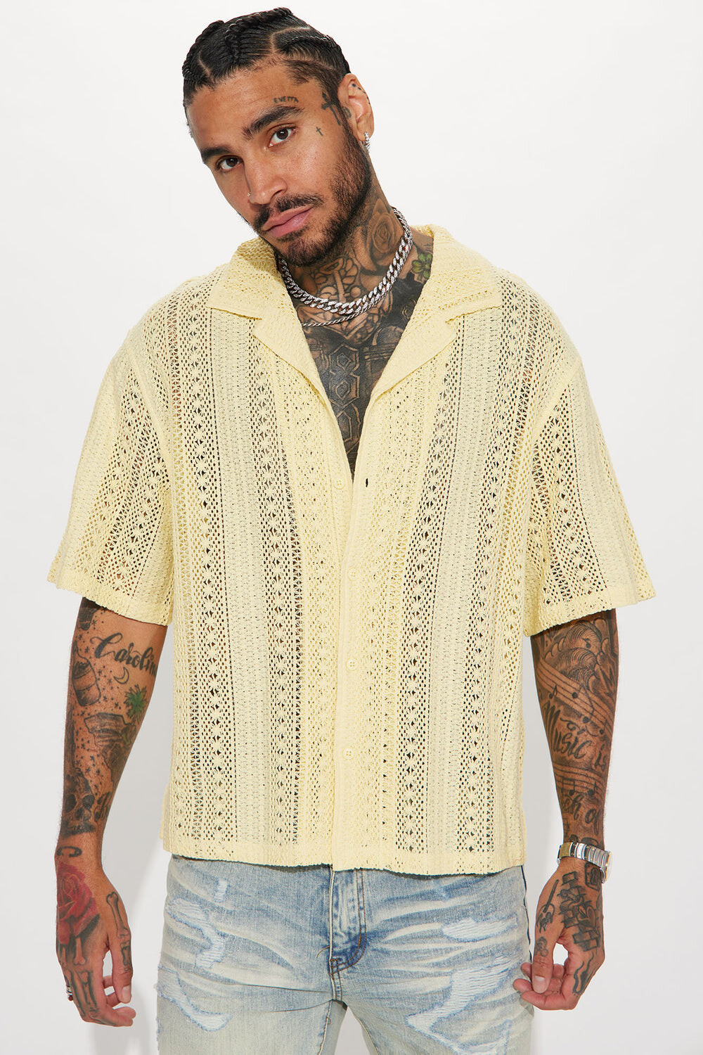 

Рубашка Fashion Nova NSKT4543, кремовый