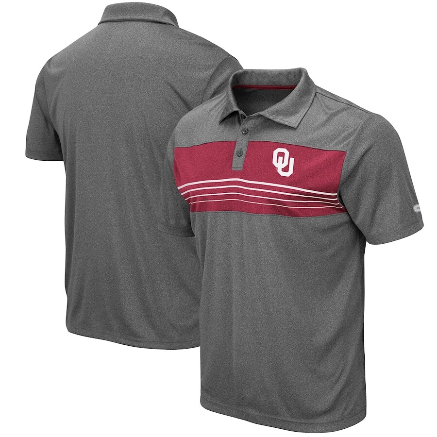 

Поло с коротким рукавом Colosseum Oklahoma Sooners, угольный