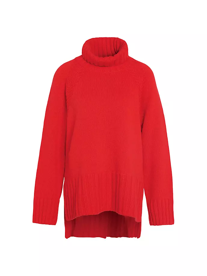 

Свитер Norma из шерсти и хлопка с воротником-воронкой Barbour, красный