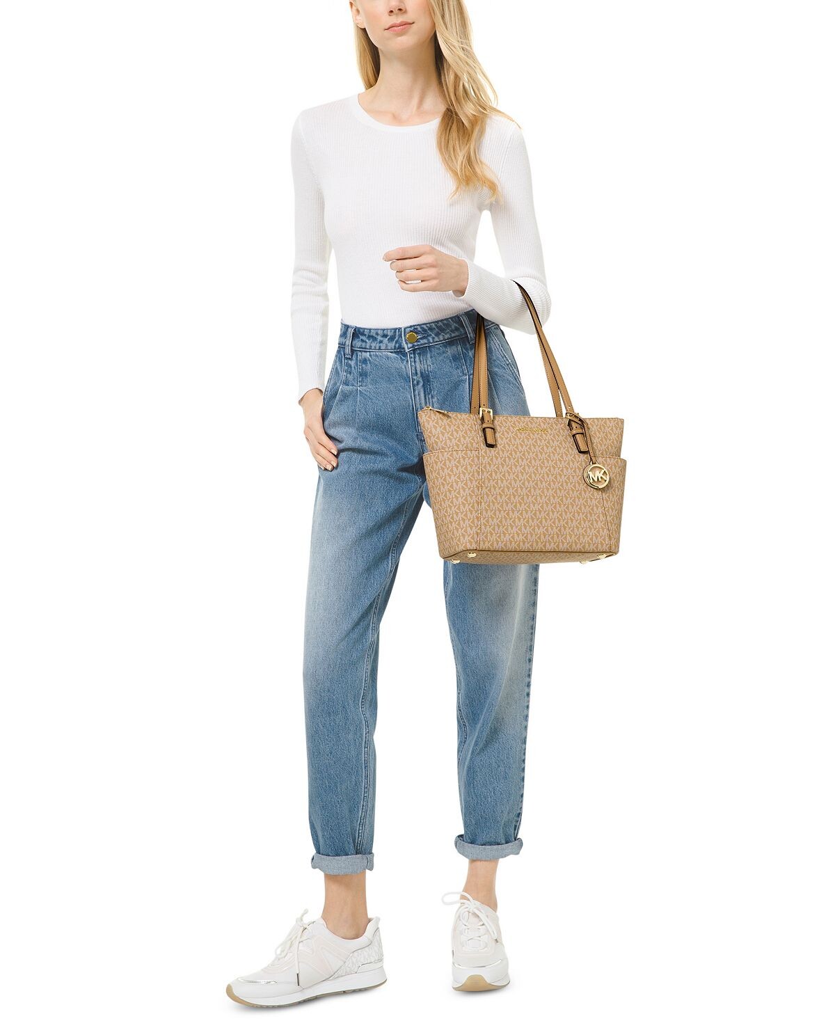 

Сумка-тоут на молнии с логотипом Jet Set East West Michael Kors