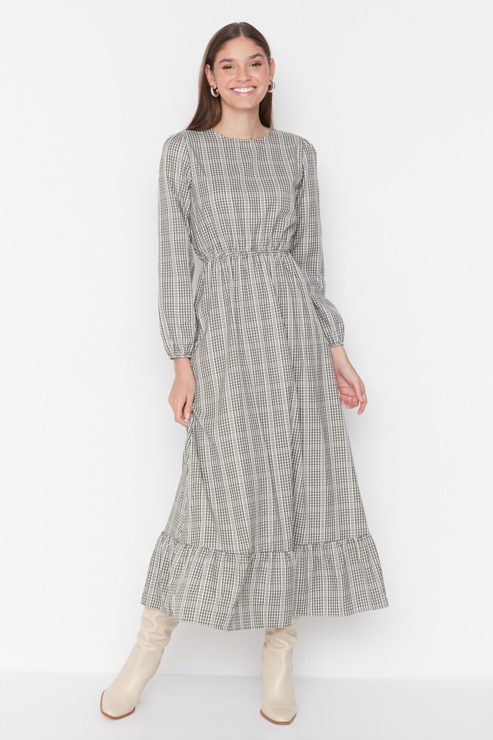 

Платье - Хаки - А-силуэт Trendyol Modest, хаки