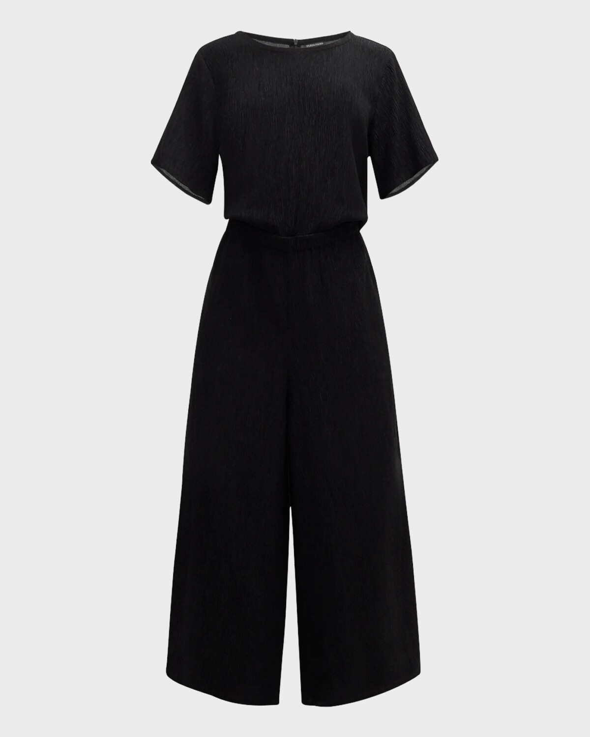 

Укороченный жатый комбинезон широкого кроя Eileen Fisher, черный
