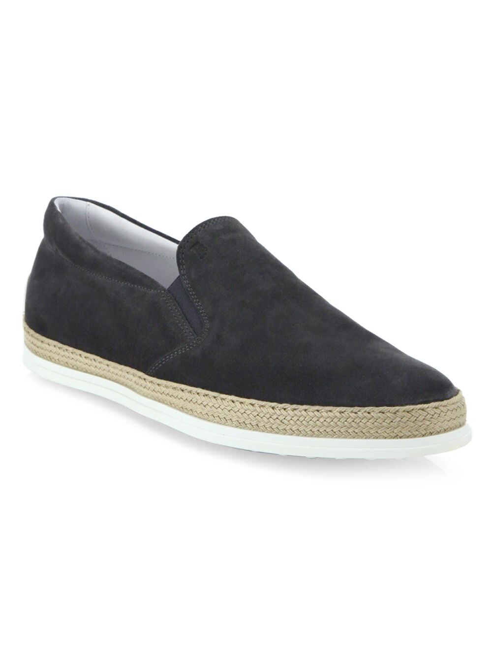 

Кроссовки-эспадрильи из замши с отделкой из джута Tod's, серый