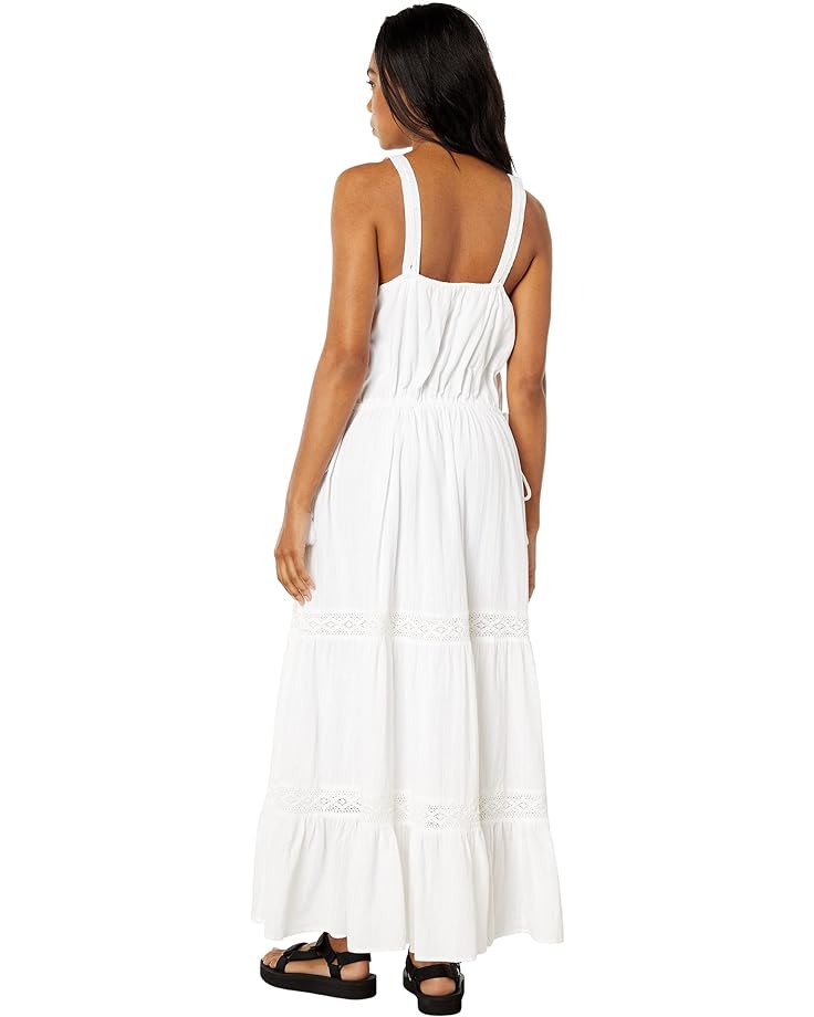 Платье Lucky Brand Lace Tiered Maxi Dress, белый