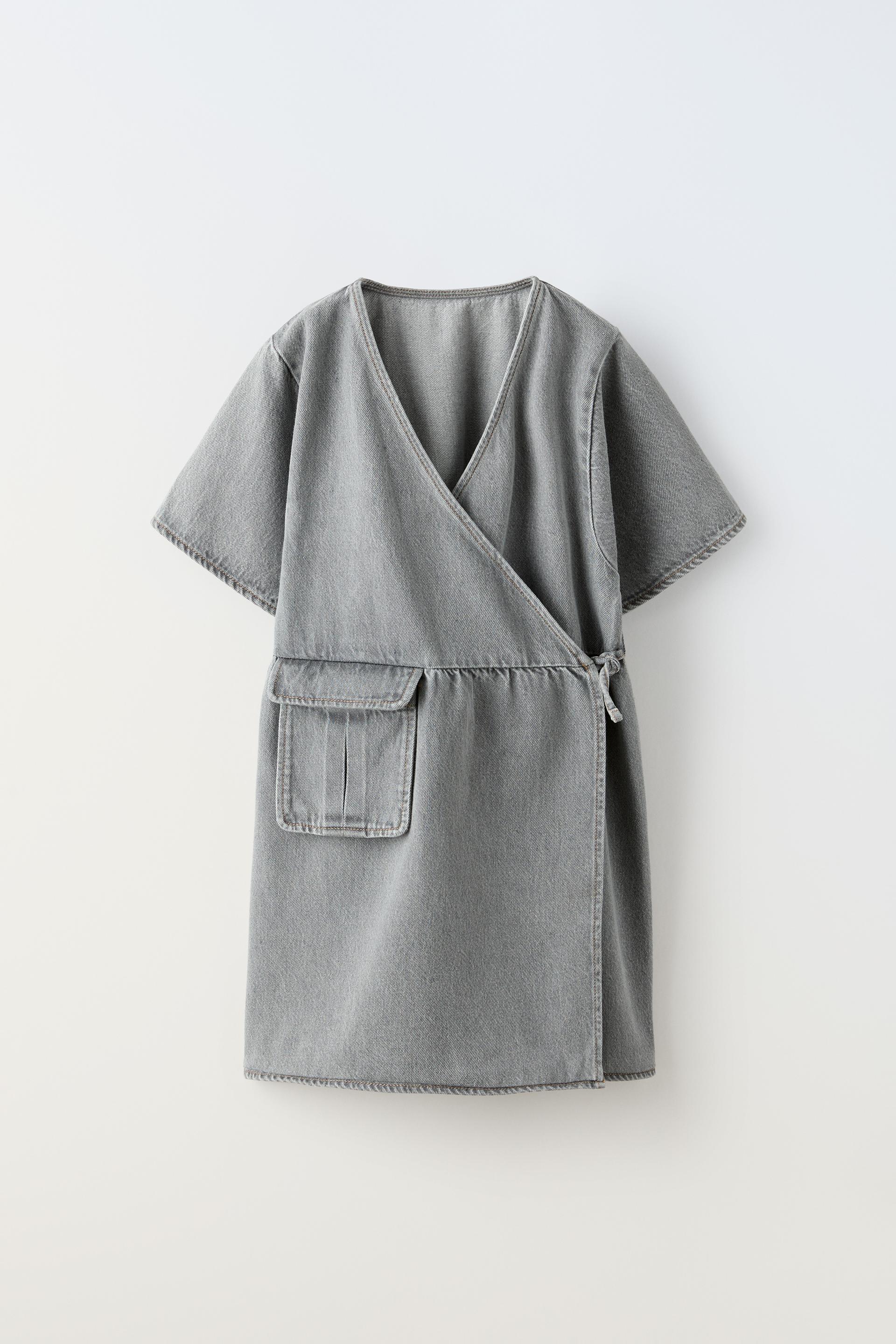 Платье Zara Denim, темно-серый