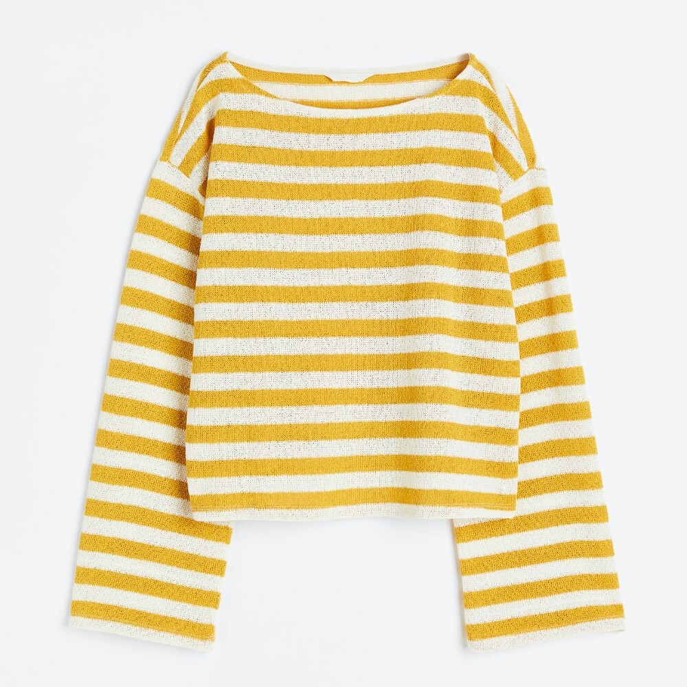 

Свитер H&M Boxy, желтый/белый