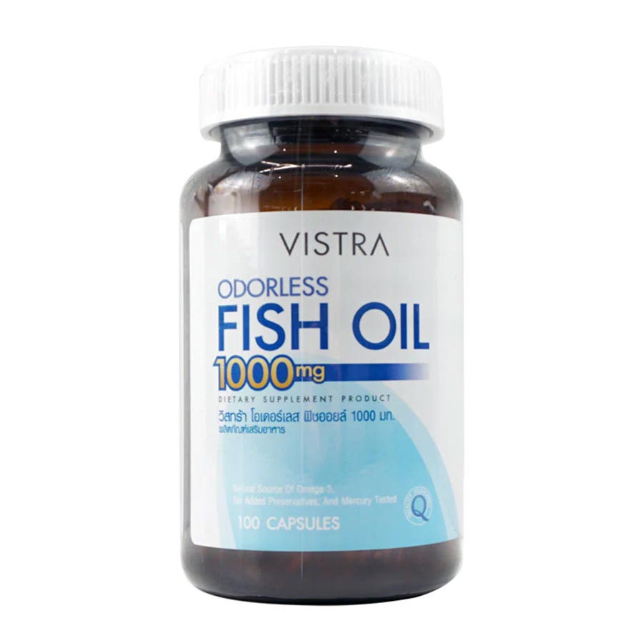 Рыбий жир Vistra Odorless Fish Oil 1000 мг, 100 капсул wiley s finest рыбий жир дикой рыбы аляски витамин k2 60 желатиновых капсул с рыбьим жиром