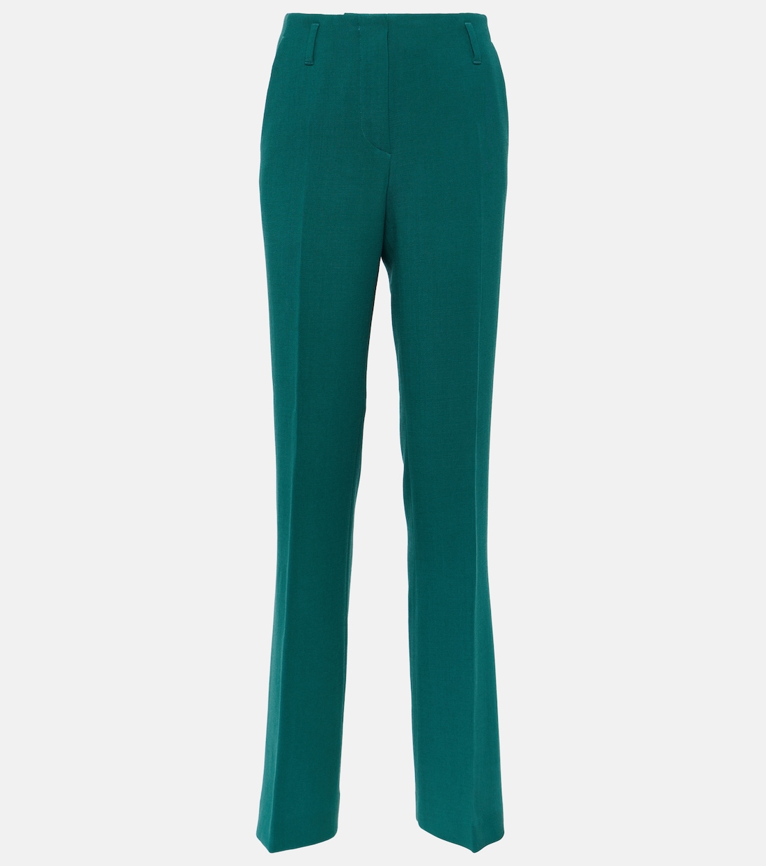 цена Прямые брюки из шерстяного габардина с высокой посадкой Dries Van Noten, зеленый