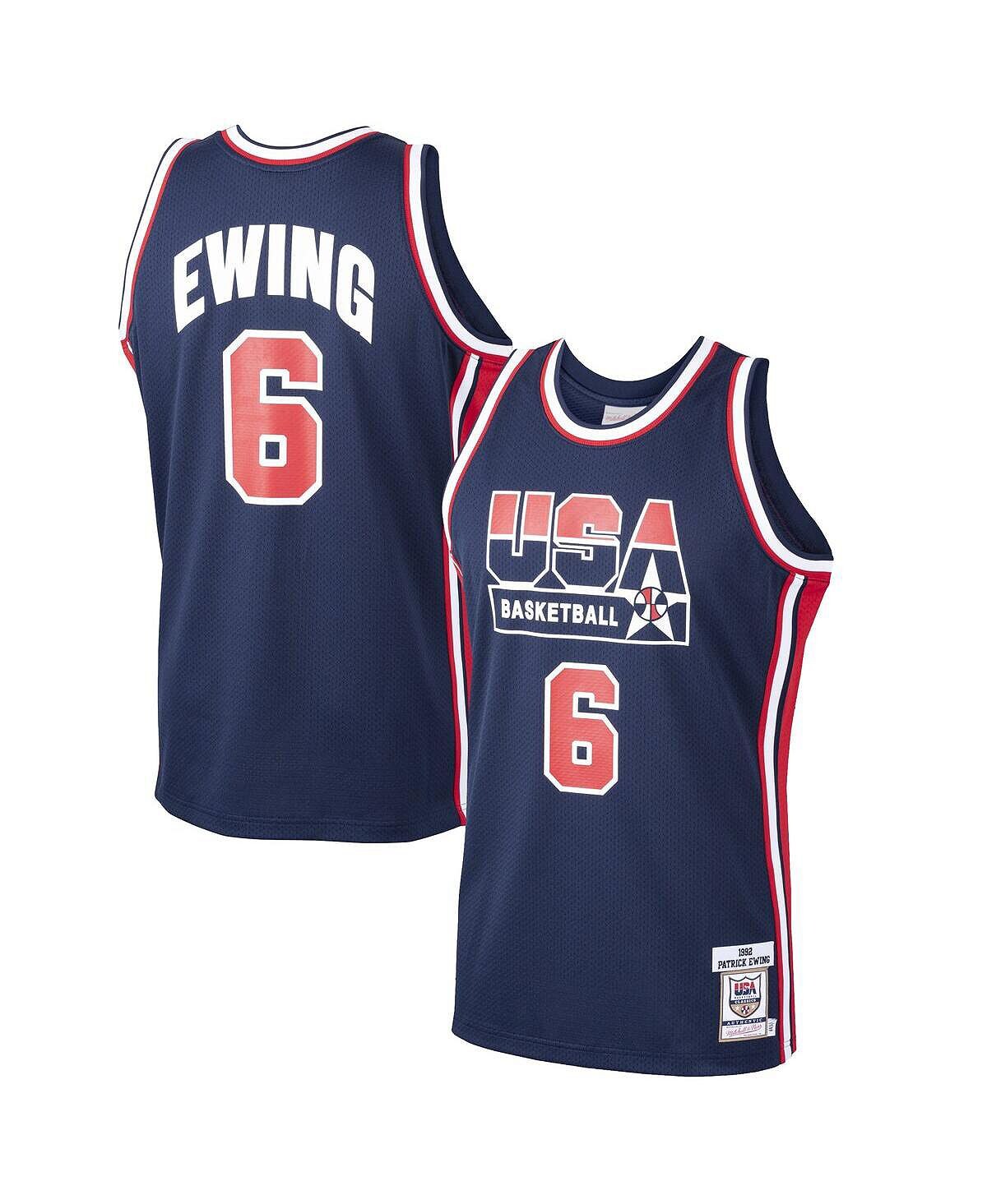 

Мужская футболка патрика юинга navy usa basketball home 1992 dream team authentic jersey Mitchell & Ness, синий
