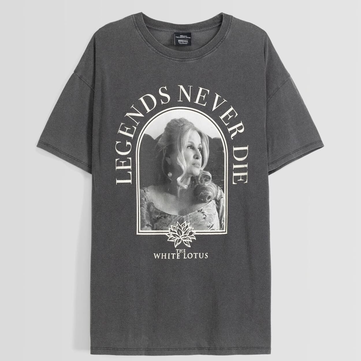 

Футболка Bershka The White Lotus HBO Original Series Print, серый