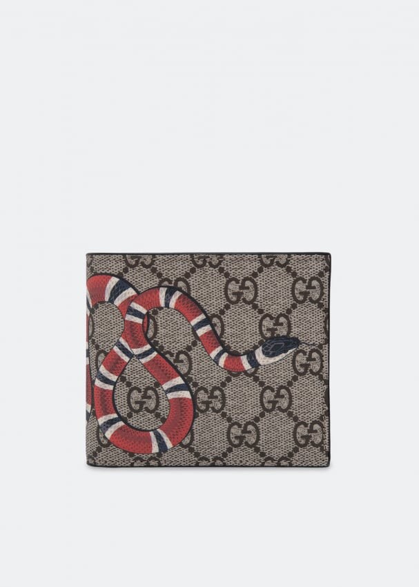 

Кошелек GUCCI Kingsnake GG Supreme coin wallet, коричневый