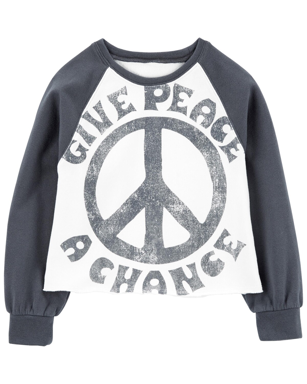 

Футболка Kid Give Peace A Chance с регланами Carter's, белый/серый