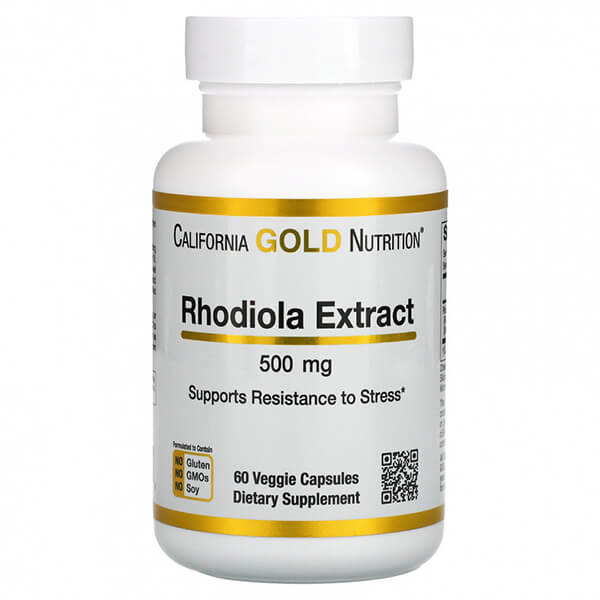 Экстракт родиолы California Gold Nutrition 500 мг, 60 капсул