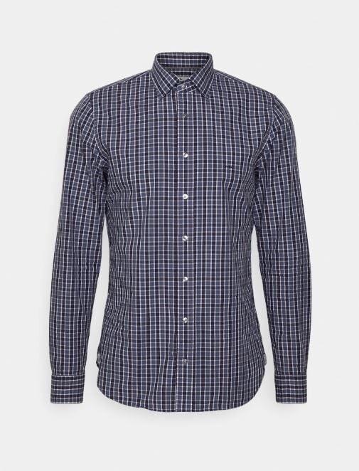 

Рубашка на пуговицах Michael Kors Washed Check Slim Fit Camicia Elegante, синий