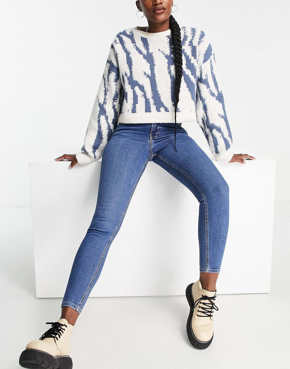 

Синие джинсы Topshop Jamie