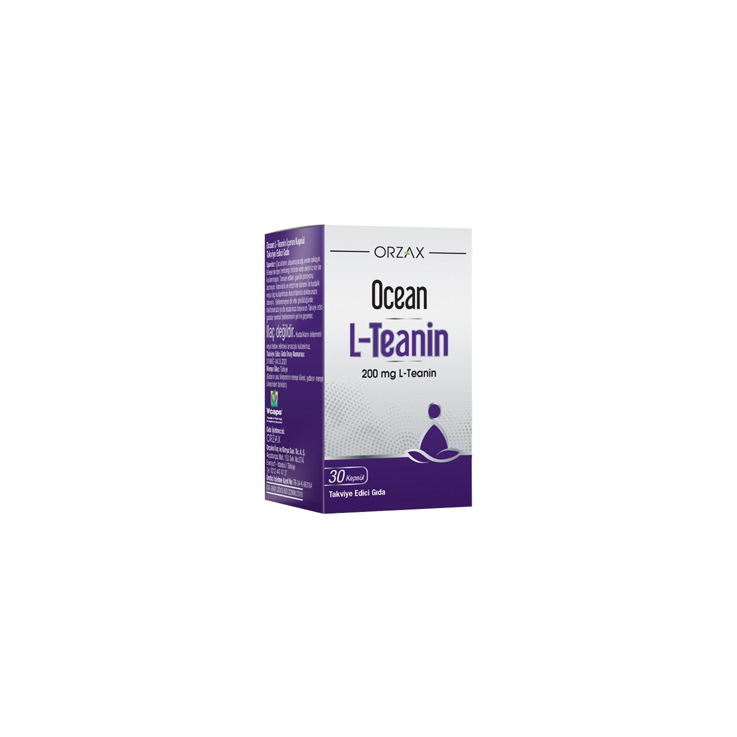 Пищевая добавка Ocean L-Theanine 200 мг, 30 капсул