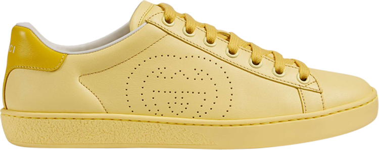 Кроссовки Gucci Wmns Ace Interlocking G - Light Yellow, желтый - фото