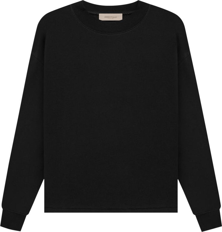 Толстовка Fear of God Essentials Relaxed Crewneck 'Stretch Limo', черный - фото