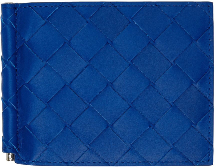 

Синий бумажник Intrecciato с зажимом для купюр Bottega Veneta