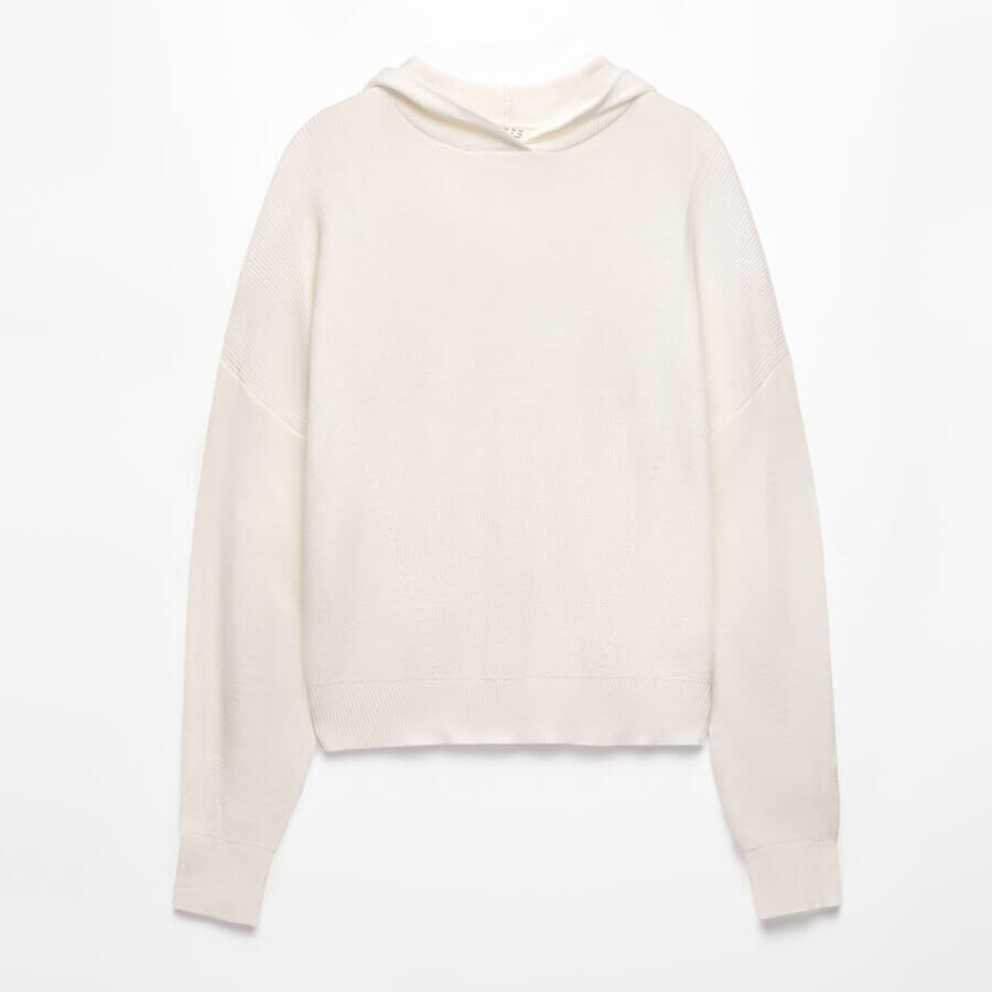 

Худи Oysho Rib Knit Hoodie, белый